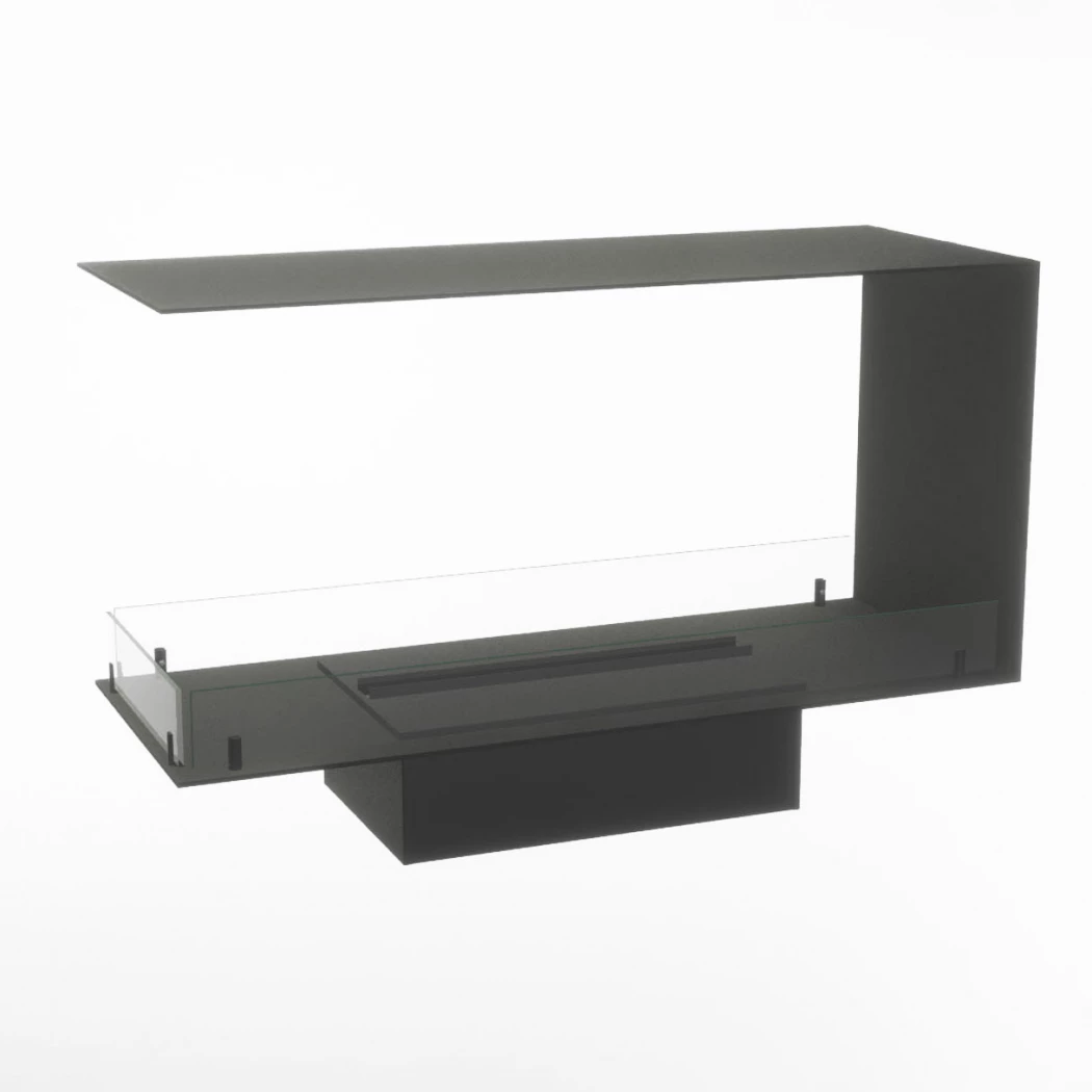 Foco Myst Room Divider 1000 | Foco | 3-seitiger Ethanol Einbaukamin | Schwarz