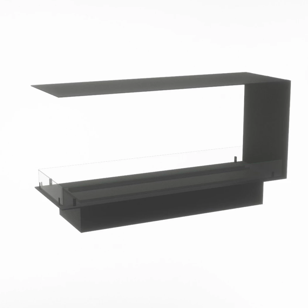 Foco Myst Room Divider 1200 | Foco | 3-seitiger Wasserdampf Einbaukamin | Schwarz