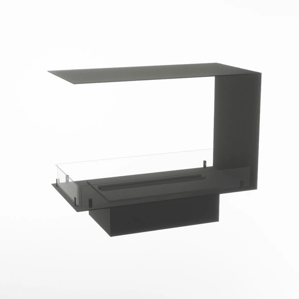 Foco Myst Room Divider 800 | Foco | 3-seitiger Wasserdampf Einbaukamin | Schwarz