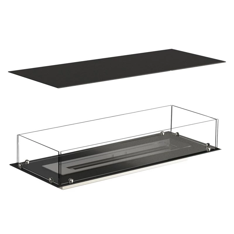 Foco Four 1000 - 4-seitiger Bioethanol Kamin - Modernes Design mit offener Sicht - Einbau