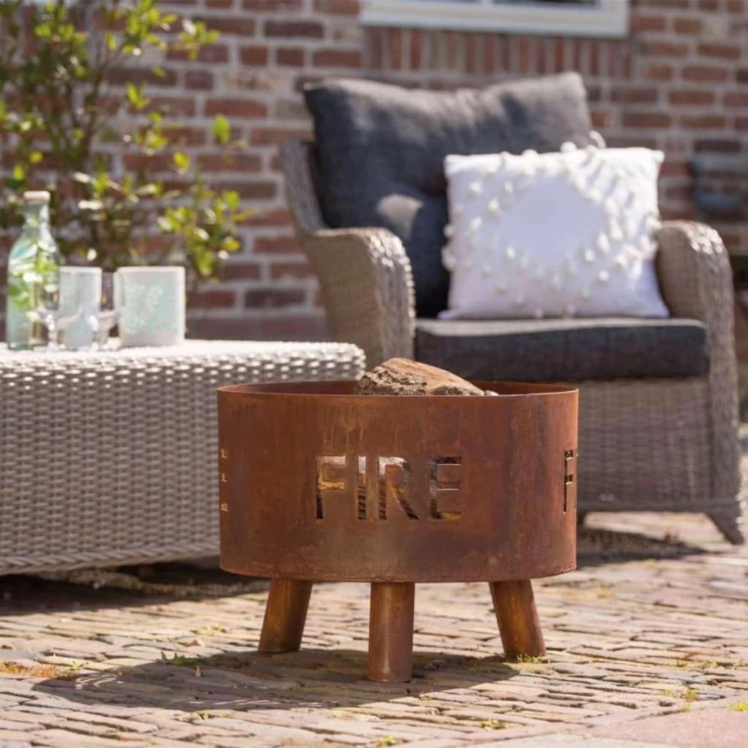 Fulla Feuerschale in Rost – Ø50 Red Fire  | Bioethanol-kamin-shop.de | Outdoor Feuerkorb