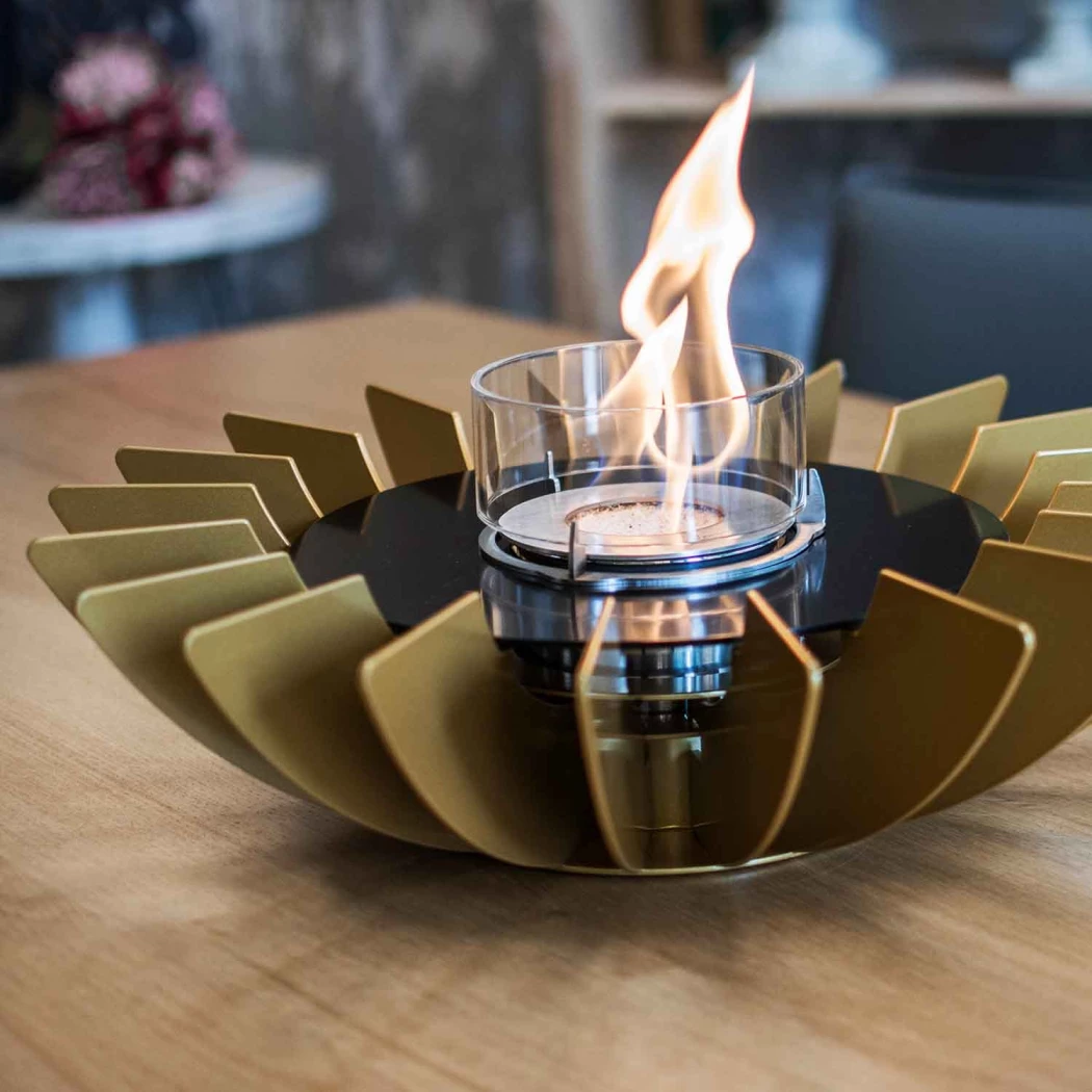 Cosmo Tischkamin – Gold | GlammFire | Bioethanol Tischkamin | Gold