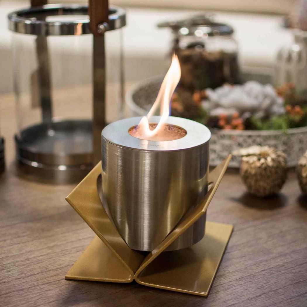 Kivo Tischkamin – Gold | GlammFire | Bioethanol Tischkamin | Gold