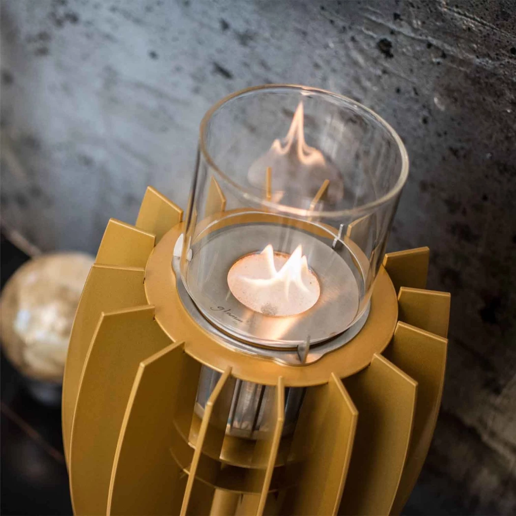 Tuli Tischkamin – Gold | GlammFire | Bioethanol Tischkamin | Gold