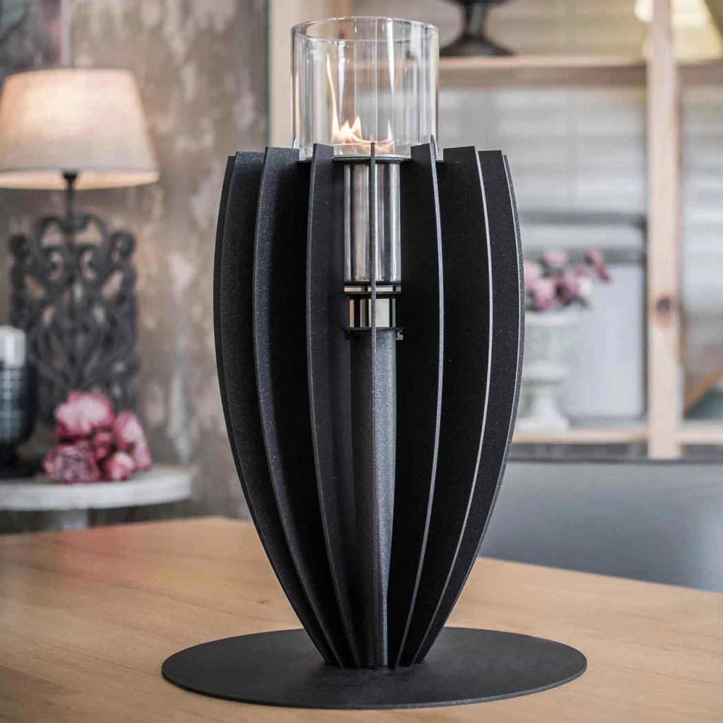 Tuli Tischkamin – Schwarz | GlammFire | Bioethanol Tischkamin | Schwarz