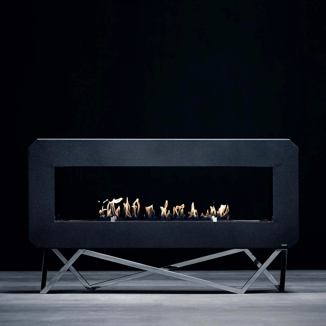 Urban – Schwarz Metallic | GlammFire | Freistehender Ethanol Kamin | Schwarz