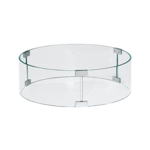 Happy Cocooning Glas-Set Rund Ø44 – Gehärtetes Glas-Windschutz für runde Feuertische