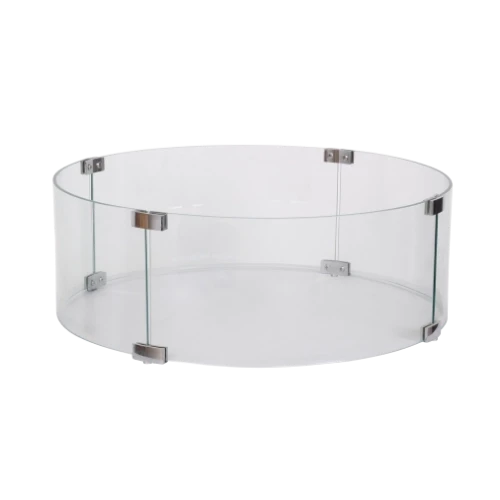 Happy Cocooning Glas Set Rund XL Ø58 – Gehärtetes Glas-Windschutz für runde Feuertische