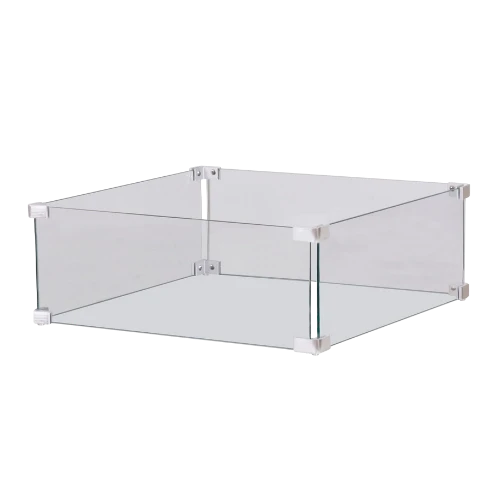 Happy Cocooning Glas Set Quadrat – 56x56 cm gehärtetes Glas Windschutz für Estate Quadrat 88