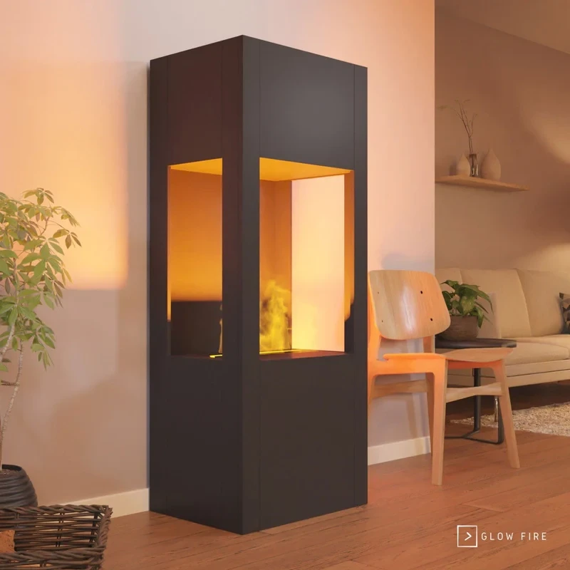 Böll Wasserdampf Kamin - Schwarz | Glow Fire | Freistehender Wasserdampf Kamin | Schwarz