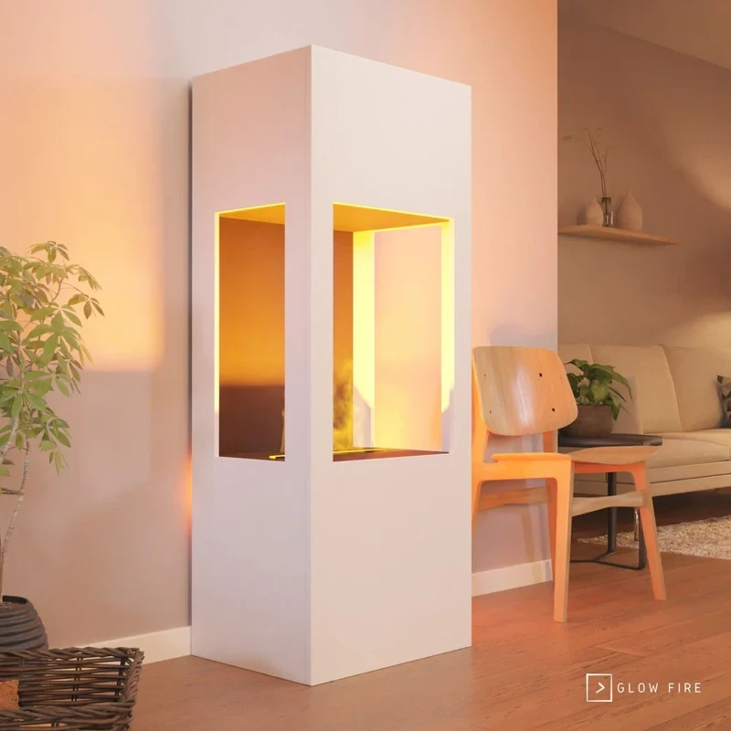 Böll Wasserdampf Kamin - Weiß | Glow Fire | Freistehender Wasserdampf Kamin | Weiß