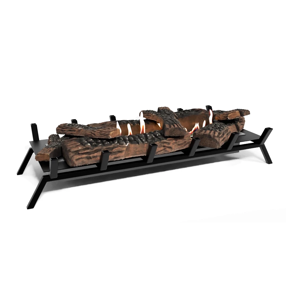ScandiFlames Grate XL - 80 cm Bioethanol-Kamineinsatz mit dekorativem Holz - zur Platzierung im traditionellen Kamin - 7 Stunden Brenndauer