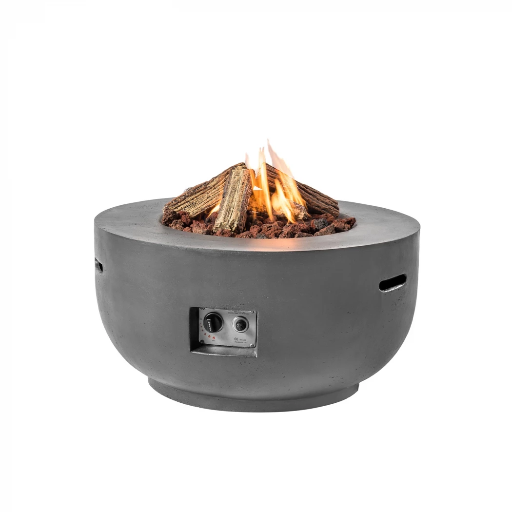 Cocoon Tischschale Anthrazit | Happy Cocooning | Feuertisch mit Gasbrenner | Anthrazit
