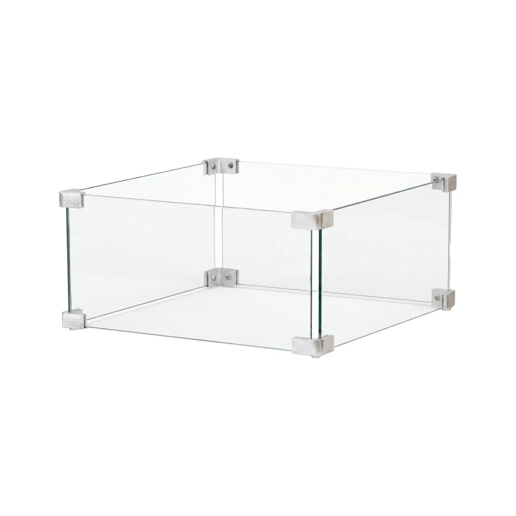 Happy Cocooning Glas Set Quadrat Klein – 40x40cm Sicherheitsglas Windschutz für Feuertische