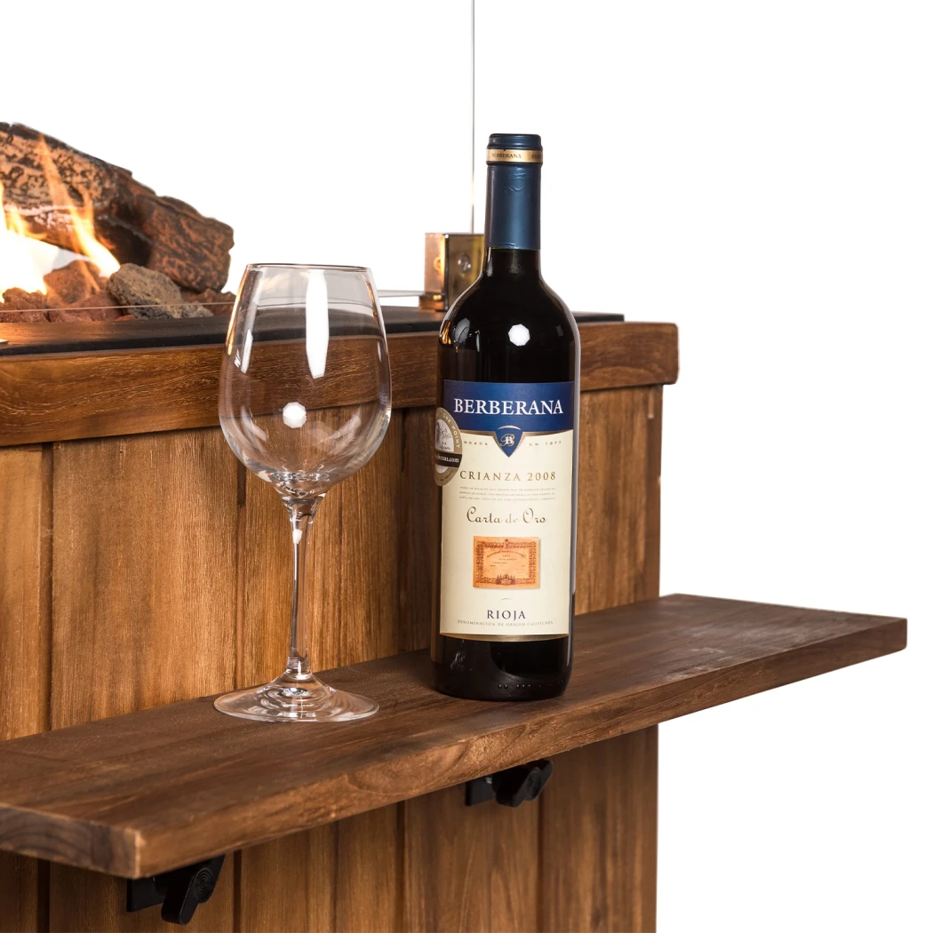 Cocoon Tisch Holz Beistelltisch Teakholz | Happy Cocooning | Zubehör für Outdoor Gaskamine | Holz