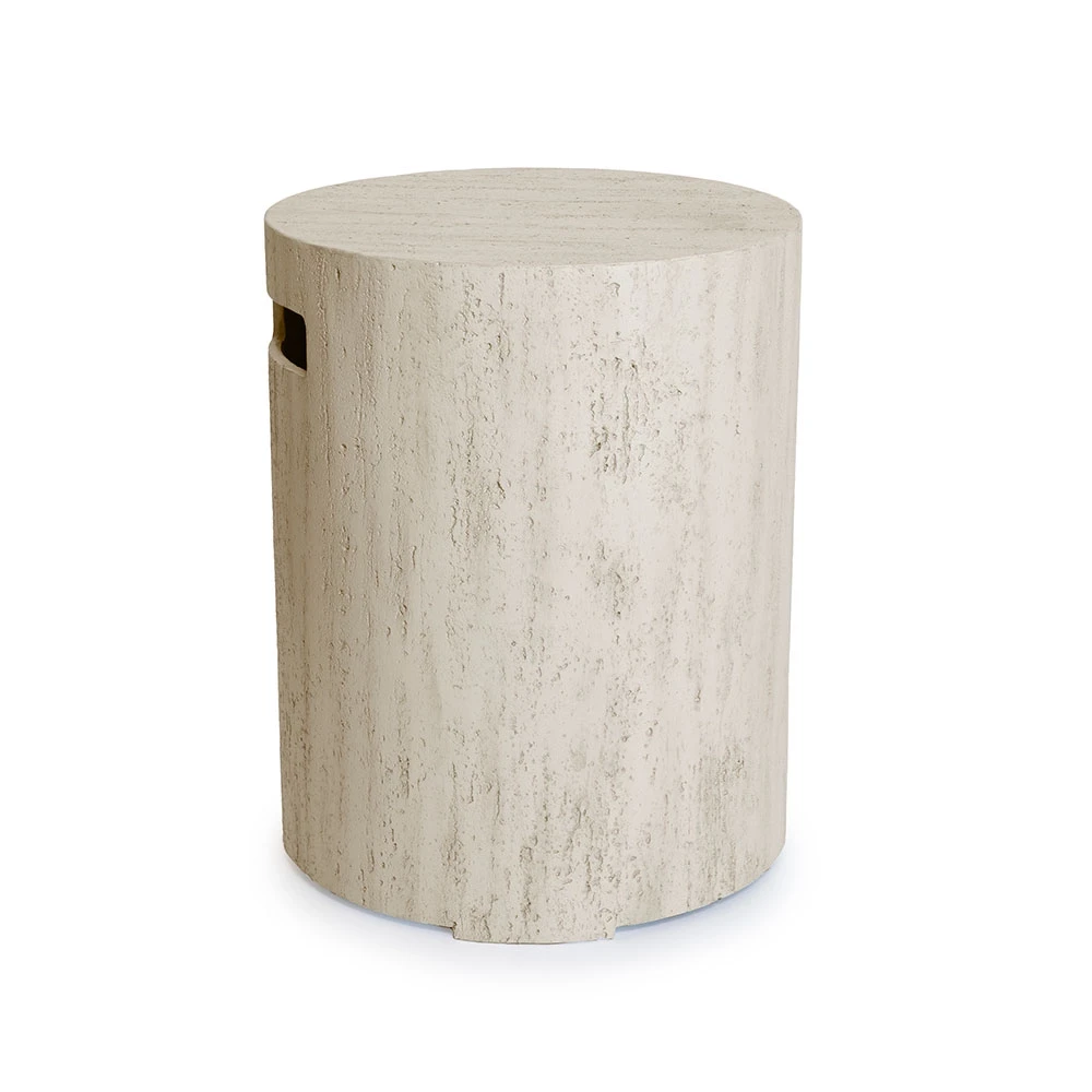 Enclosure Runde Travertin Gasflaschenabdeckung von Happy Cocooning – Komposit 40,5cm Outdoor-Gastanklagerung