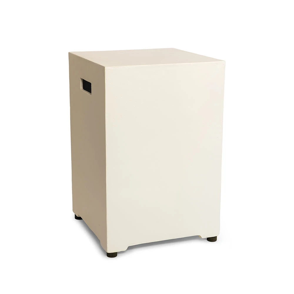 Abdeckung Quadrat Austern Beige Gasflaschenabdeckung von Happy Cocooning – Verbundstoff 40,5 cm Outdoor-Gastanklagerung