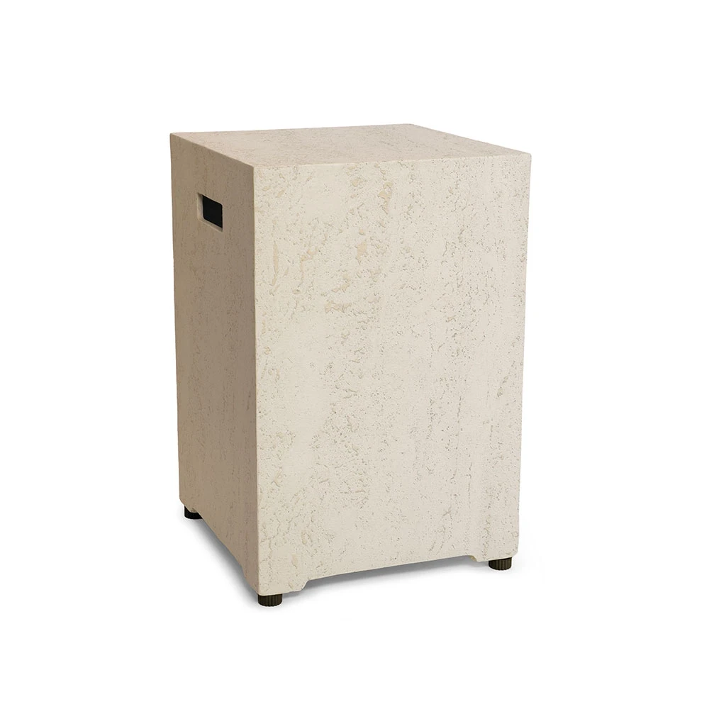 Enclosure Quadrat Travertin Gasflaschenabdeckung von Happy Cocooning – Komposit 40,5 cm Outdoor-Gasflaschenlagerung