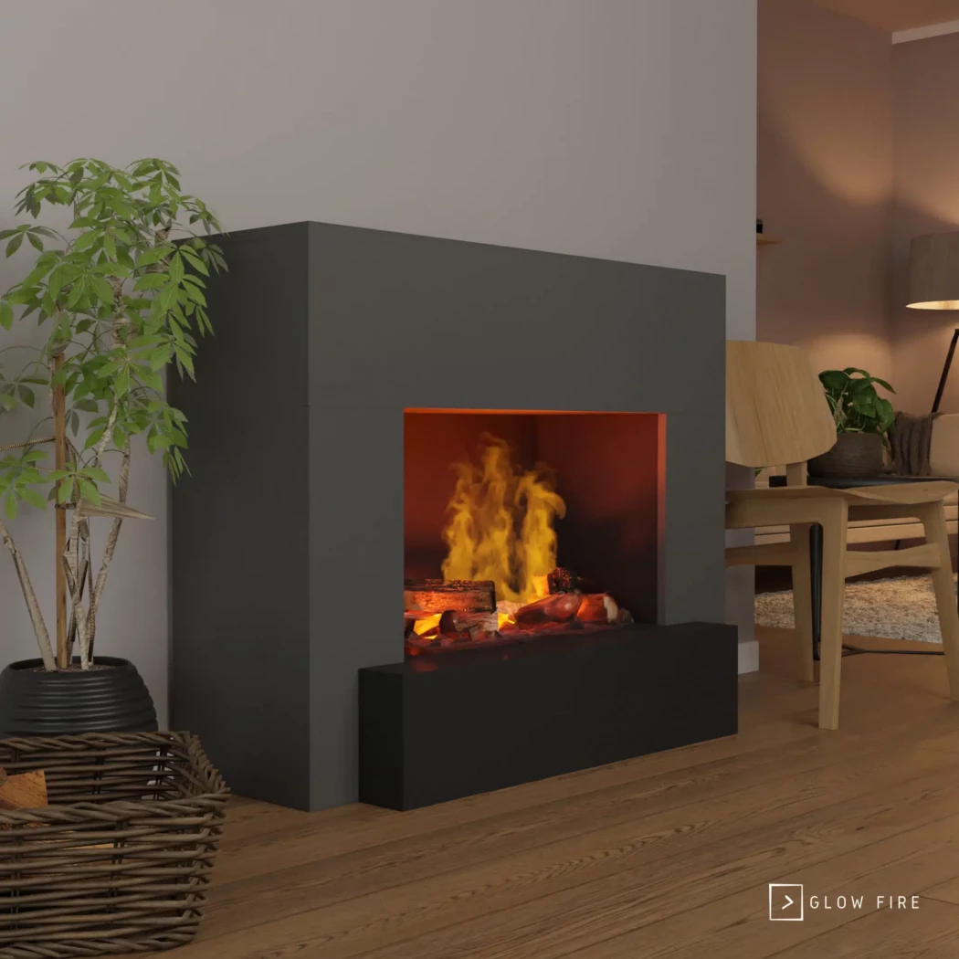 Hauptmann Wasserdampf Kamin- Grau | Glow Fire | Freistehender Wasserdampf Kamin | Grau