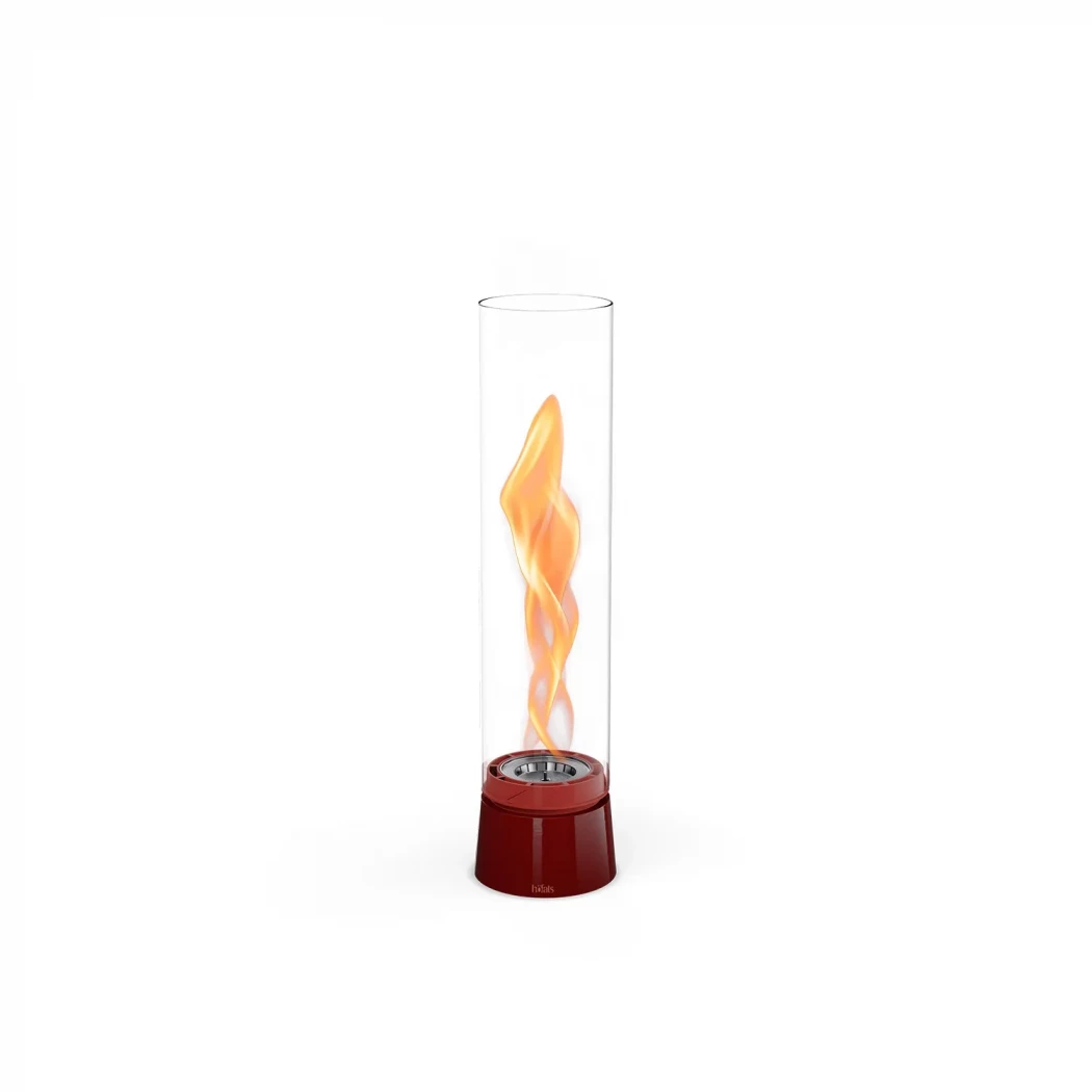 Höfats SPIN Air 900 Roter Tischkamin – Elegante, rotierende Flamme, in Emaille-Grün, perfekt für drinnen und draußen