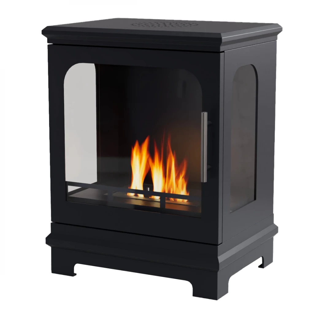 ScandiFlames Honolulu Schwarz - Freistehender Bioethanol-Kaminofen - 5 Stunden Brenndauer - 1,6 kW Heizleistung