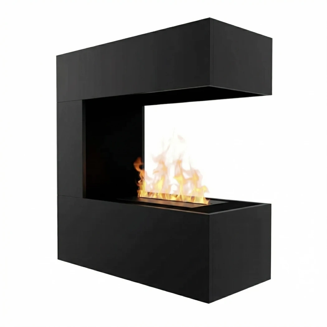 Schiller Wall - Schwarz | Glow Fire | Wasserdampf Wandkamin | Schwarz