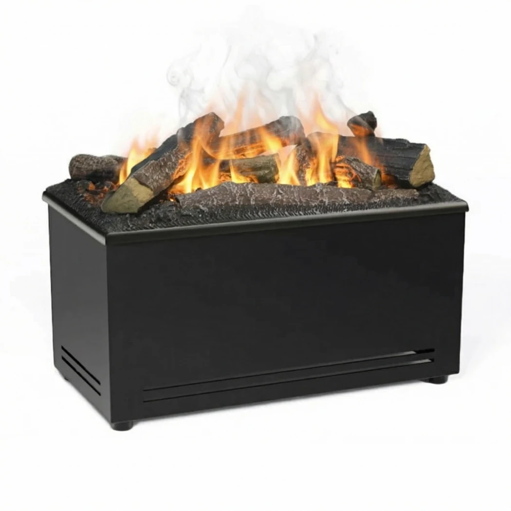 AquaFire Basis 40 Logs - Freistehender Opti-Myst Einsatz mit Dekoholz - ScandiFlames Elektrischer Opti-Myst Wasserdampfkamin für offene Kamine