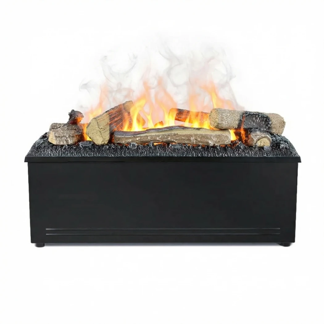 AquaFire Basis 60 Logs - Freistehender Opti-Myst Einsatz mit dekorativem Holz - ScandiFlames Elektrischer Opti-Myst Wasserdampfkamin für offene Kamine