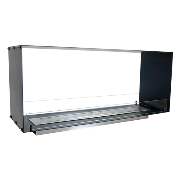 Foco Two 1200 - Zweiseitiger Tunnel-Bio-Kamin zum Einbau - Ideal in einer Trennwand oder als Raumteiler - Aus pulverbeschichtetem Stahl
