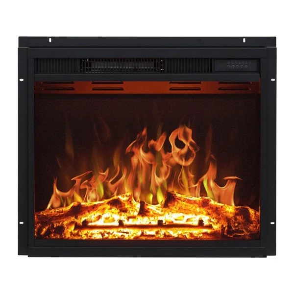 LED Klassisch Einbaukamin - 60 cm | | Einsatz für bestehenden Kamin | Schwarz