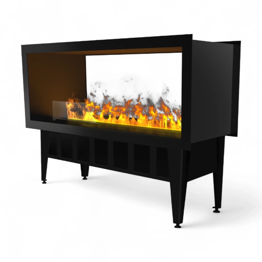 Incanto 1000 ST – Magic-Fire von Safretti Durchsichtiger Wasserdampf-Kamineinsatz – Wählen Sie manuelle oder automatische Nachfüllversion