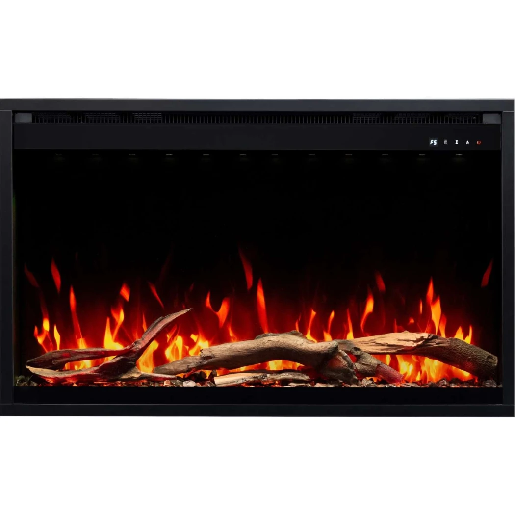 Aflamo 3D Elektrokamin Einsatz 39" (100 × 60 cm) | Aflamo | Elektro Kamineinsatz Frontöffnung | Schwarz