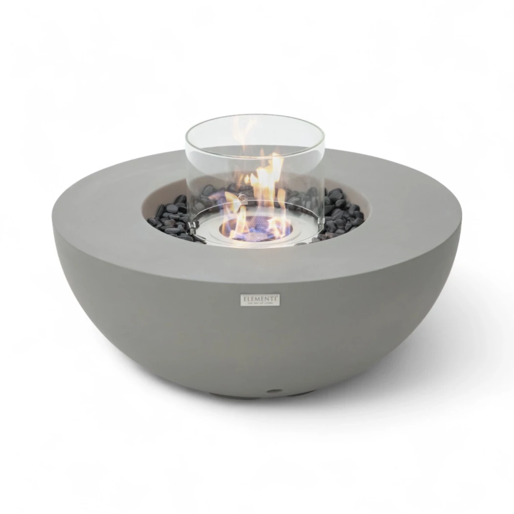 ROCA Bioethanol-Feuertisch – Space Grey | Elementi Fires | Table with bioethanol fireplaec , Freistehender Ethanol Kamin | Grau