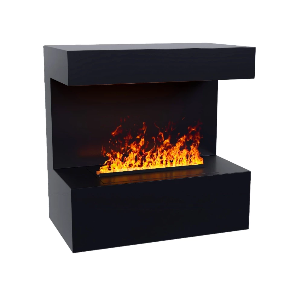 Late Schwarzer Wasserdampfkamin| Opti-Myst Kamin von ScandiFlames Electric | Mit Dimplex Kassette 400 Wasserdampfkassette