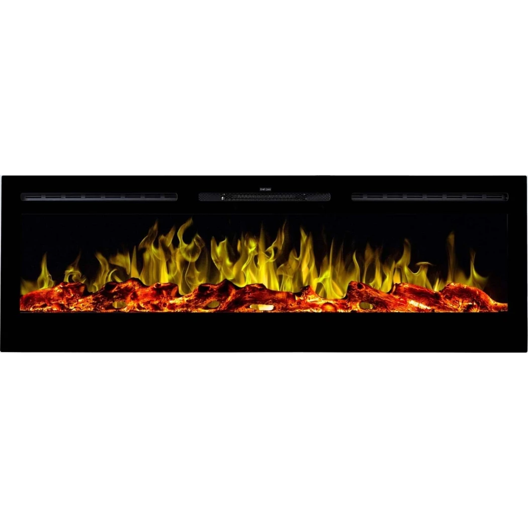 Majestic Wandmontierter Elektrischer Kamin 50" (128 cm) | | Elektro Kamineinsatz Frontöffnung , Elektro Wandkamin | Schwarz