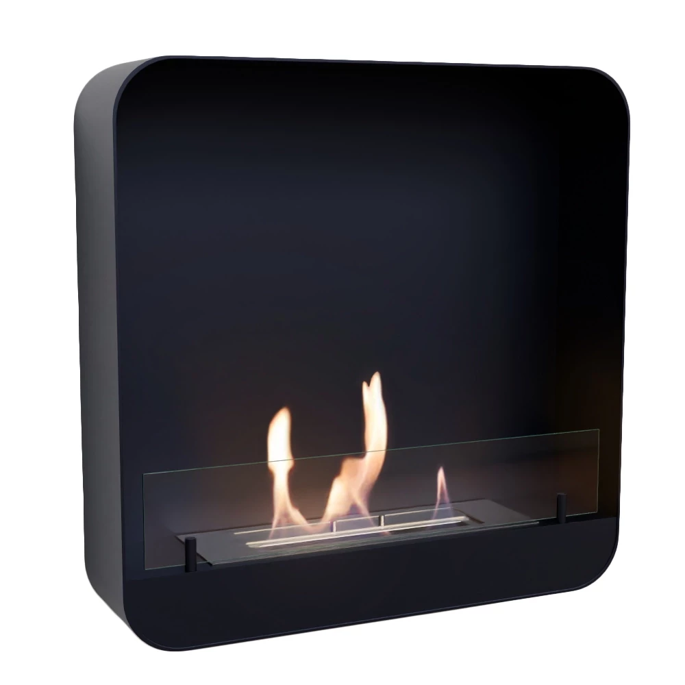 Ohio 60 – Schwarz | ScandiFlames | Bioethanol Wandkamin | Schwarz