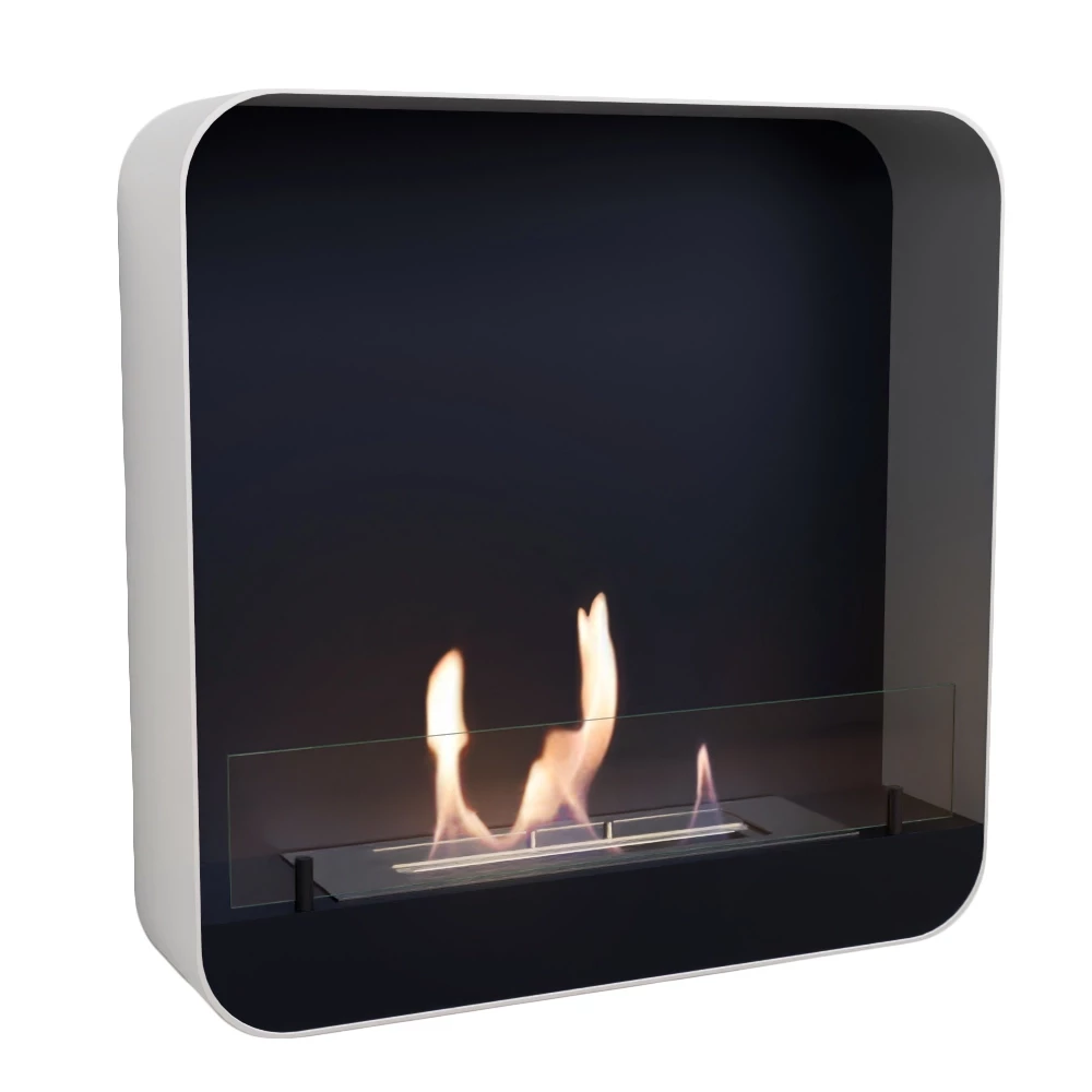 Ohio 60 – Weiß | ScandiFlames | Bioethanol Wandkamin | Schwarz