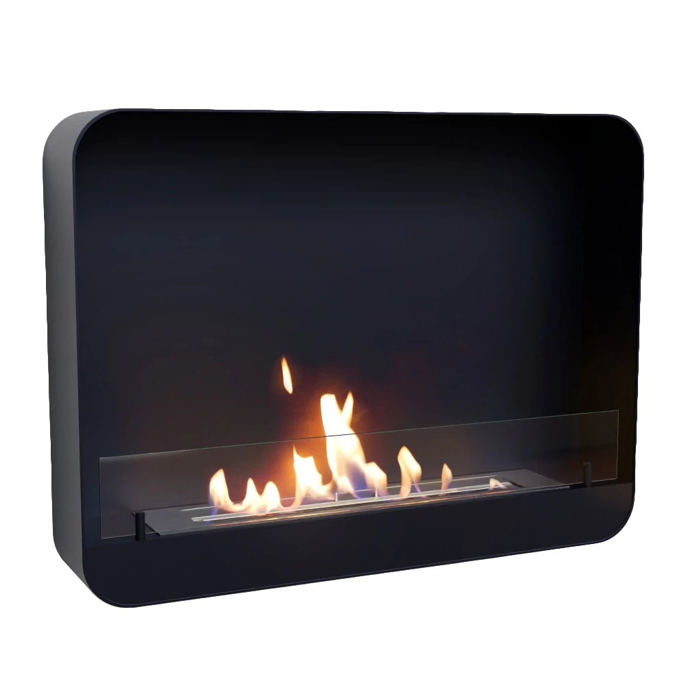 Ohio 80 – Schwarz | ScandiFlames | Bioethanol Wandkamin | Schwarz