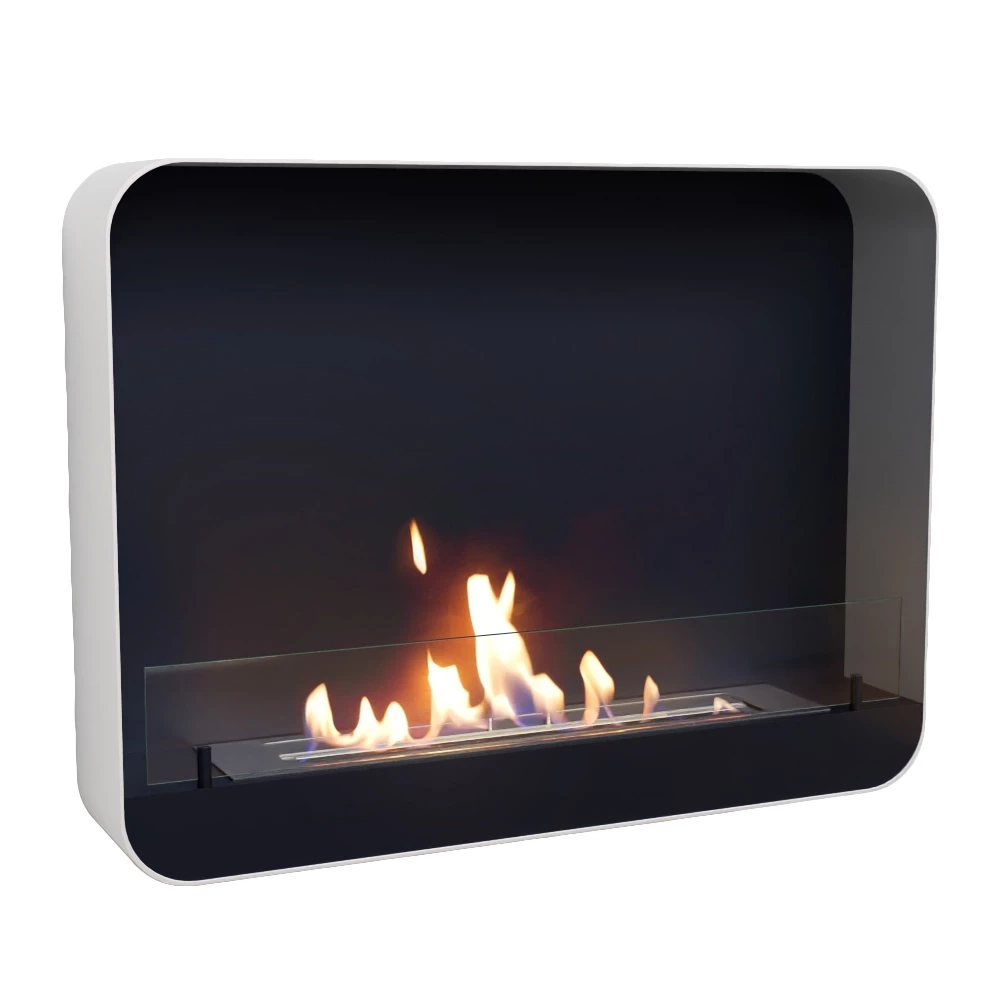 Ohio 80 – Weiß | ScandiFlames | Bioethanol Wandkamin | Schwarz