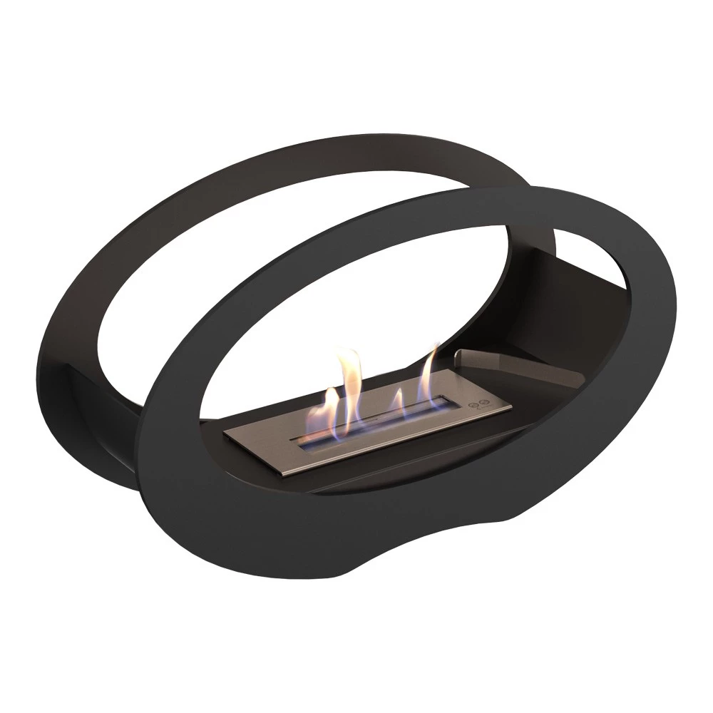 Oval - Biokamin für Tisch | | Bioethanol Tischkamin | Weiß , Schwarz