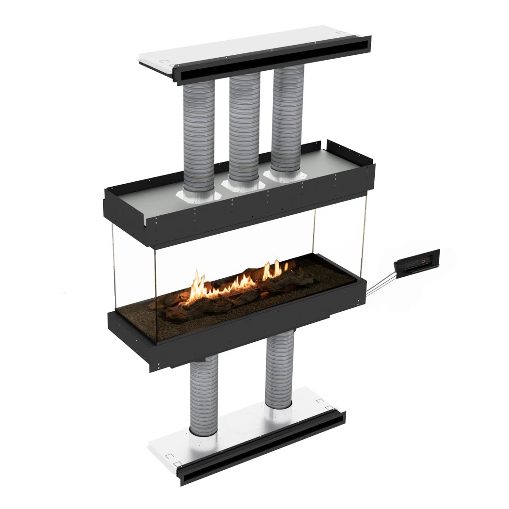 Panorama Island | Planika Fires | 4-sided built-in bioethanol fireplace | Schwarz