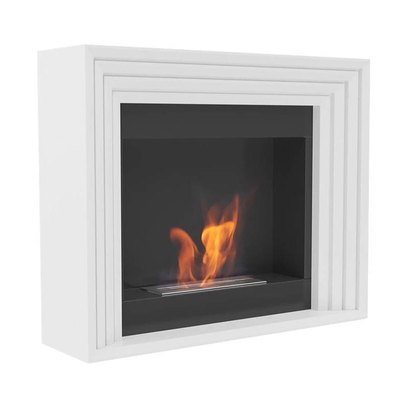 Crook klassischer freistehender Bioethanol-Kamin in Weiß - Bioethanol-Kamin mit feinen Details - Einfache Installation und Wartung - Kein Schornstein 