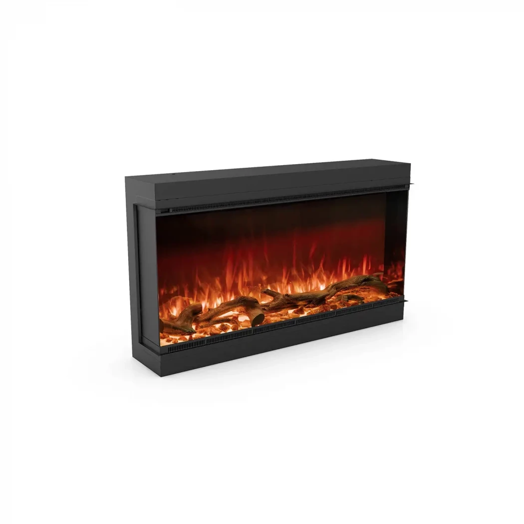 Astro 1200 LED Kamin | Planika Fires | 3-seitiger Elektro Einbaukamin , Elektro Wandkamin | Schwarz