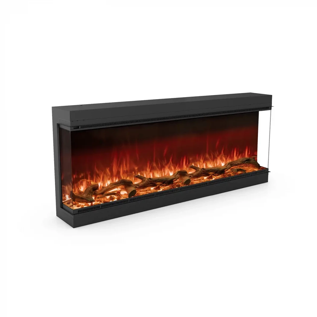 Astro 1500 LED-Kamin | Planika Fires | 3-seitiger Elektro Einbaukamin , Elektro Wandkamin | Schwarz