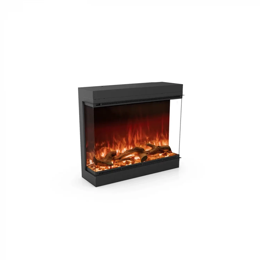 Astro 850 LED Kamin | Planika Fires | 3-seitiger Elektro Einbaukamin , Elektro Wandkamin | Schwarz