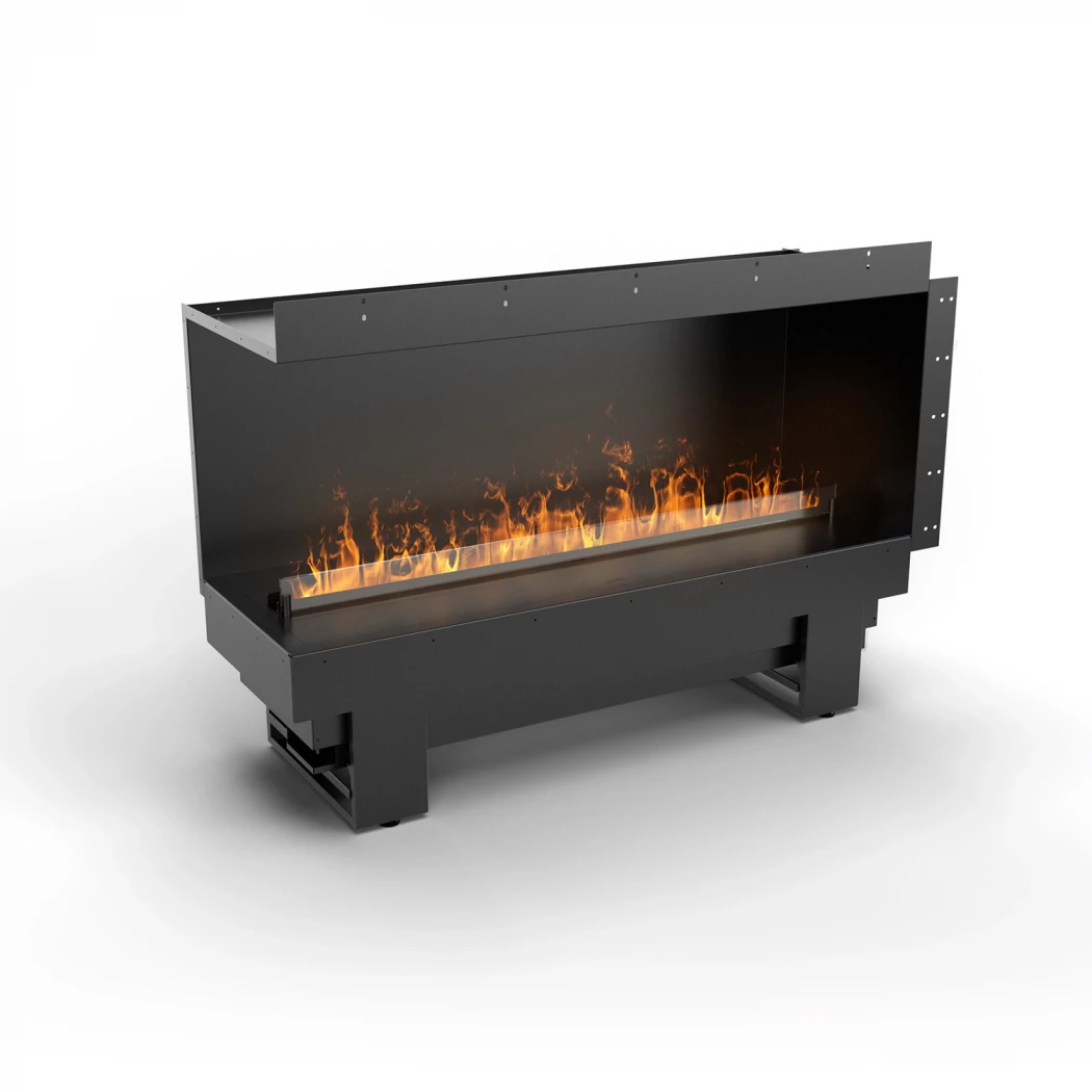 Cool Flame 1000 Ecke Links | Planika Fires | Wasserdampf Einbau Eckkamin | Schwarz
