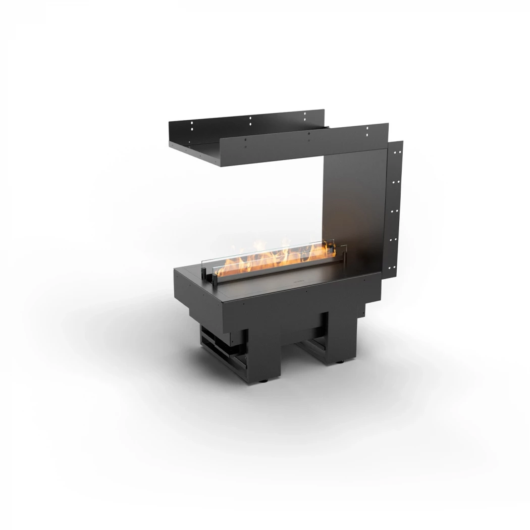 Cool Flame 500 Room Divider | Planika Fires | Wasserdampf Tunnel Einbaukamin | Schwarz