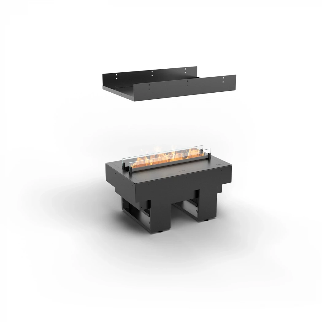 Cool Flame 500 Island | Planika Fires | 4-Sidet Opti-Myst Indbygningspejs | Schwarz