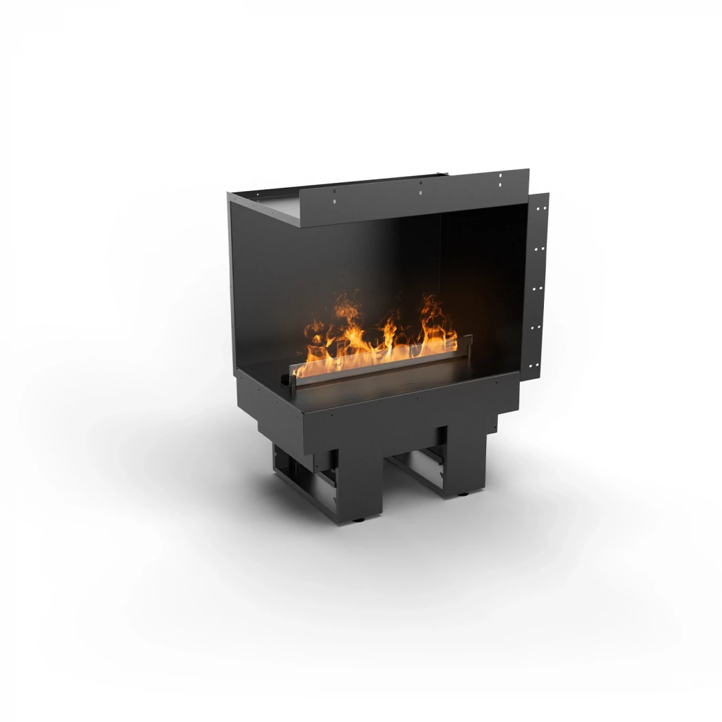 Cool Flame 500 Ecke Links | Planika Fires | Wasserdampf Einbau Eckkamin | Schwarz