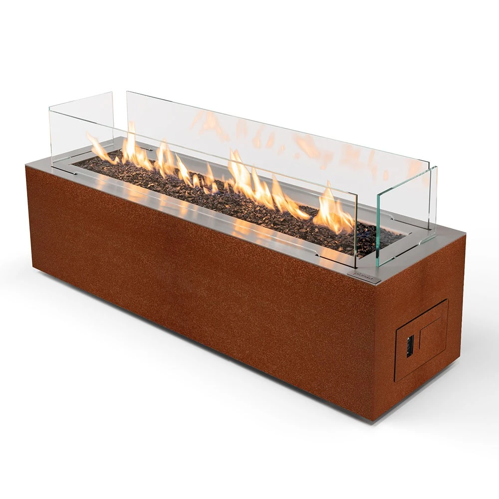 Planika Galaxy Gaskamin - Corten | Planika Fires | Freistehender Gas Kamin für den Außenbereich | Corten (Rost)